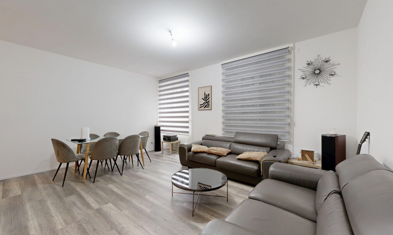 living / dining area with wood finished floors