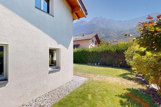 garten mit rasen, from property, mountain view, und blick auf die berge