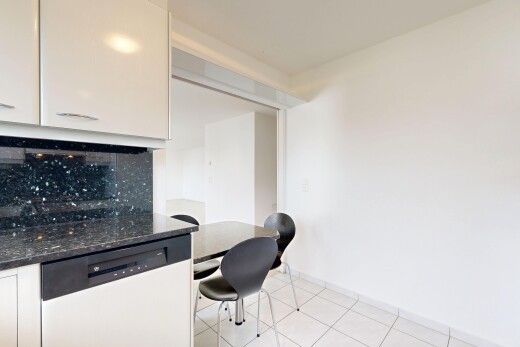 küche mit dark countertops, geschirrspülmaschine, küchenrückwand beim herd, küchenrückwand beim Herd, und stein arbeitsplatten