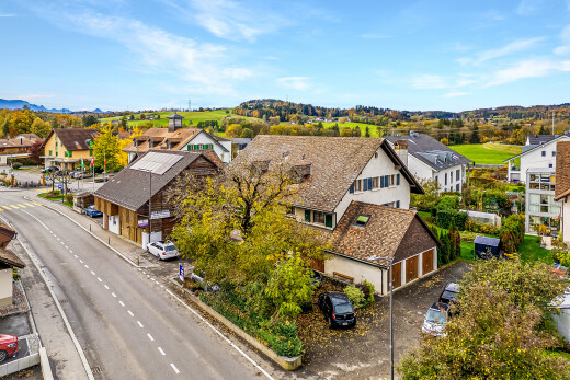 façade avec vue résidentielle, residential view, drone view, et day time