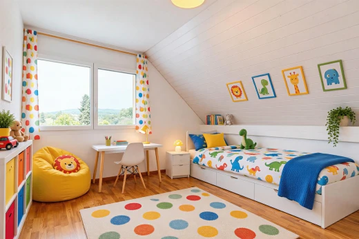 zimmer / schlafzimmer mit zusätzliches zimmer, wood finish floor, holzfußboden, vaulted ceiling, und dachschräge