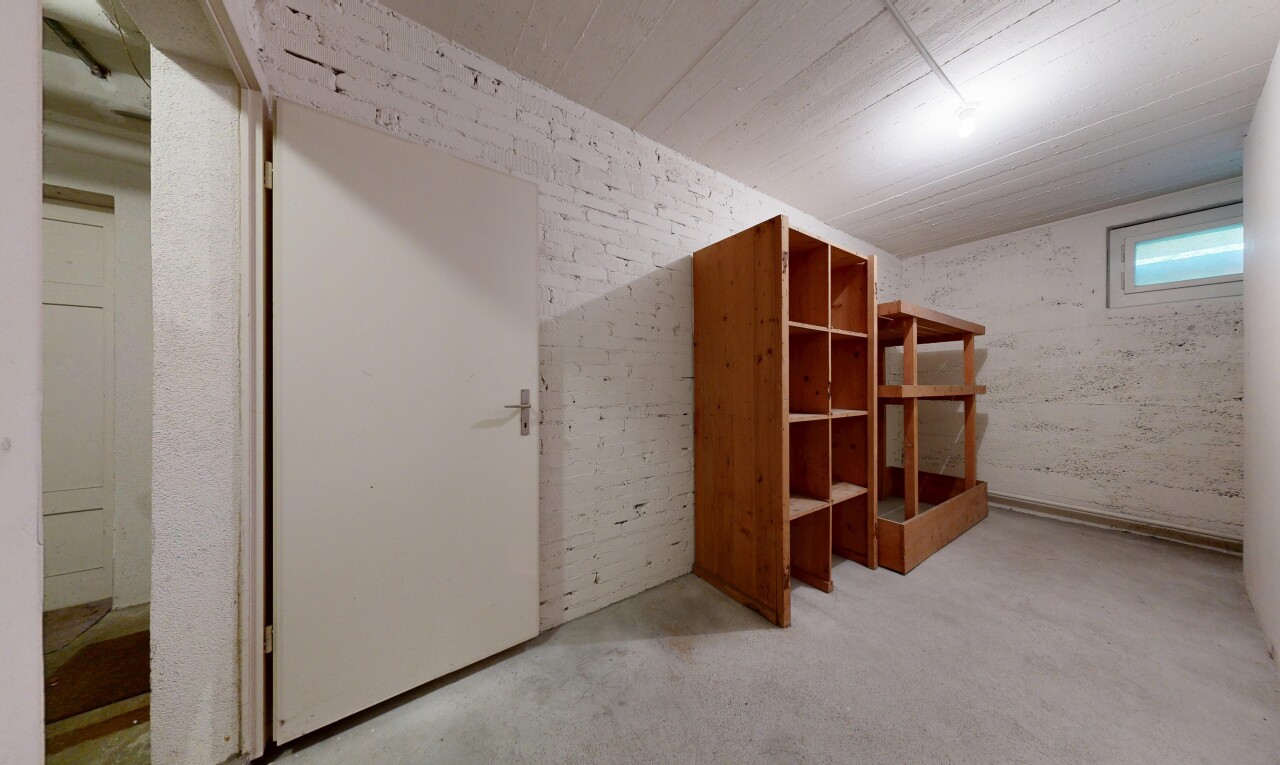 leerer raum mit keller, natürliches licht, betonboden, concrete floor, und inside property