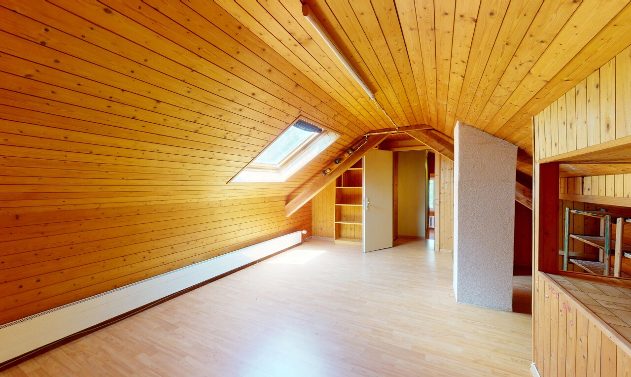 pièce vide avec radiateur à plinthe, pièce supplémentaire, puits de lumière, sol en finition bois, et wood finish floor