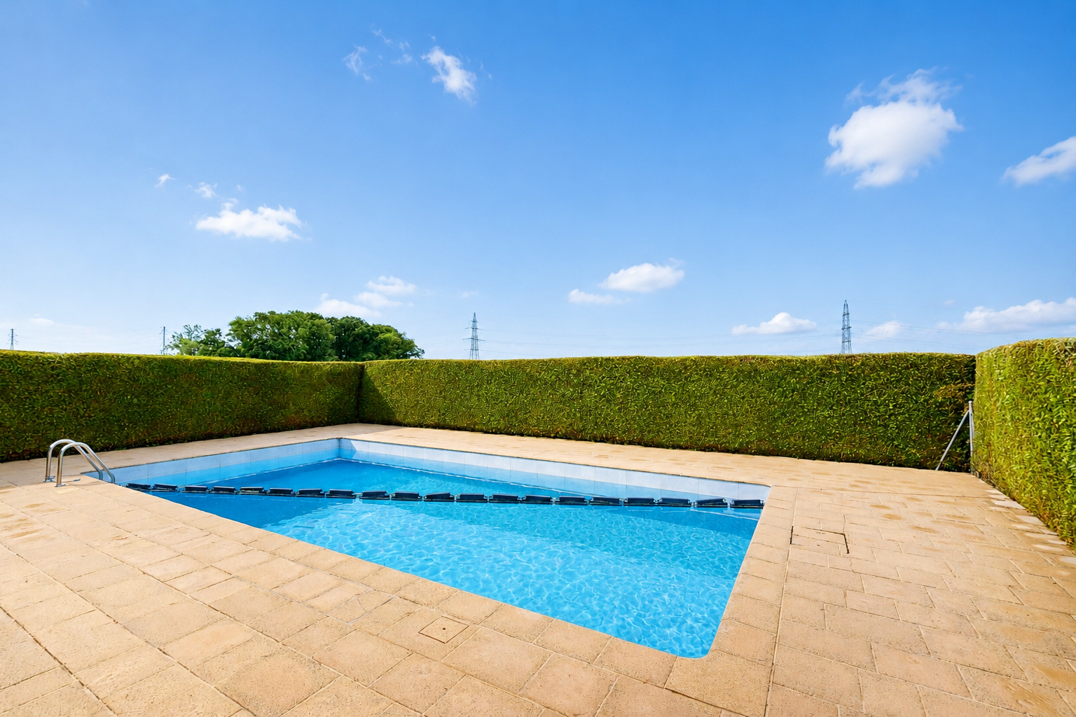 view of swimming pool with a fenced backyard and patio surround