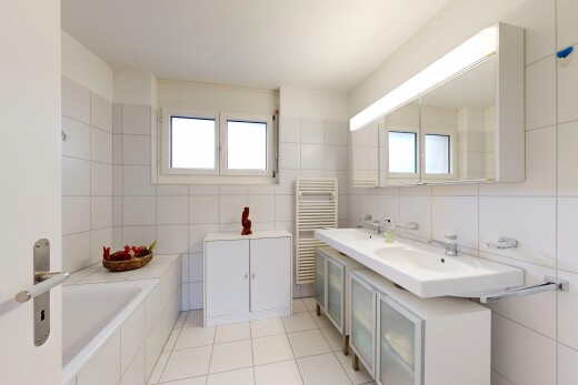 bad mit komplettes badezimmer, tile wall, fliesenwand, kühler, und bad