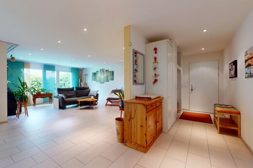 wohnzimmer mit natürliches licht, natural light, inside property, einbauleuchten, und recessed lighting