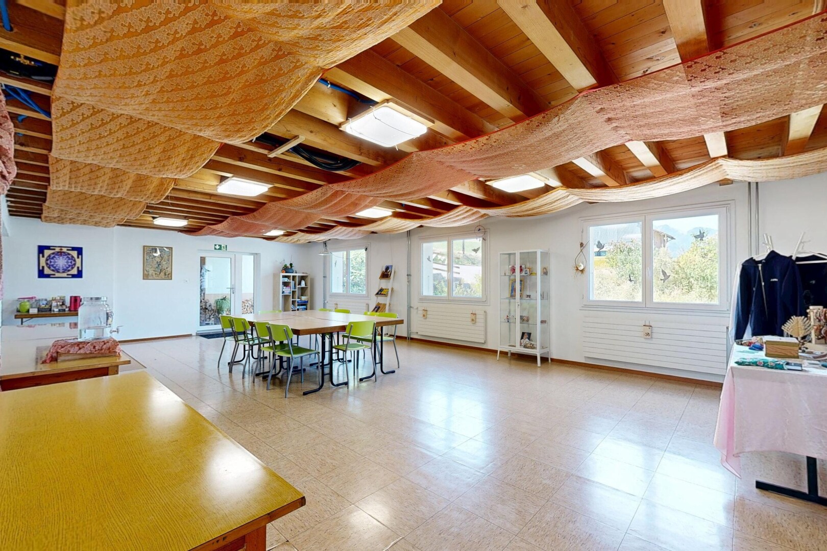 dining room with light floors