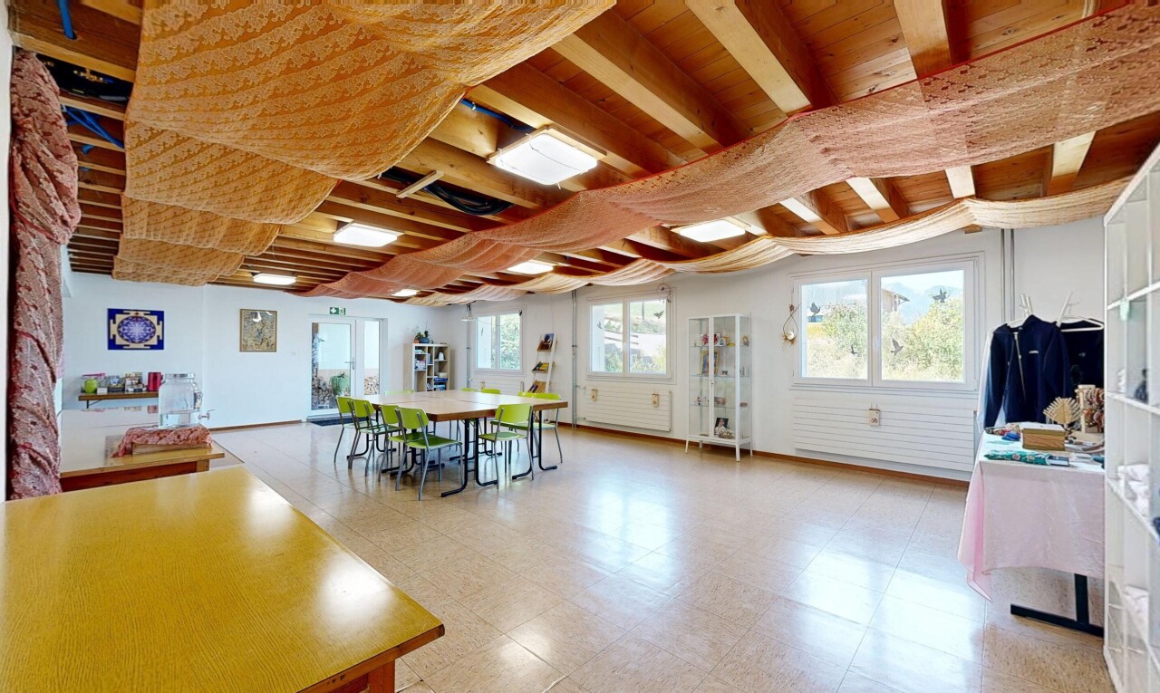 dining room with light floors