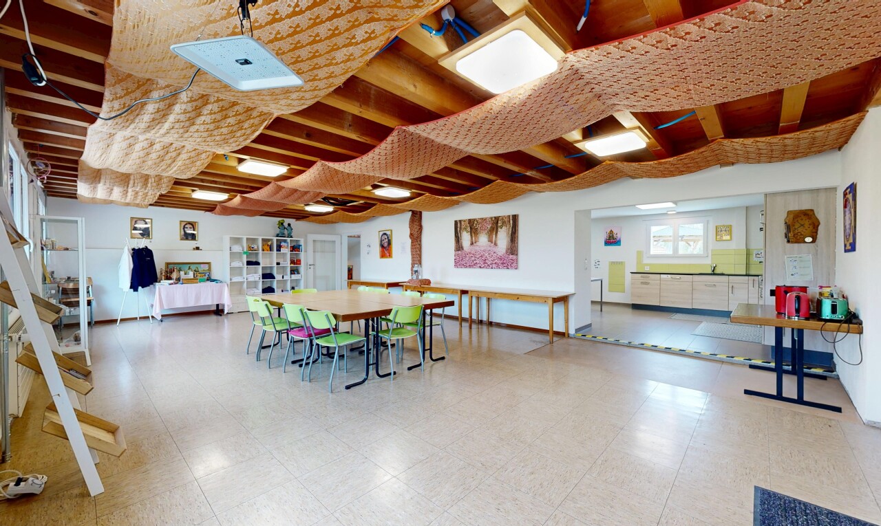 dining room with light flooring