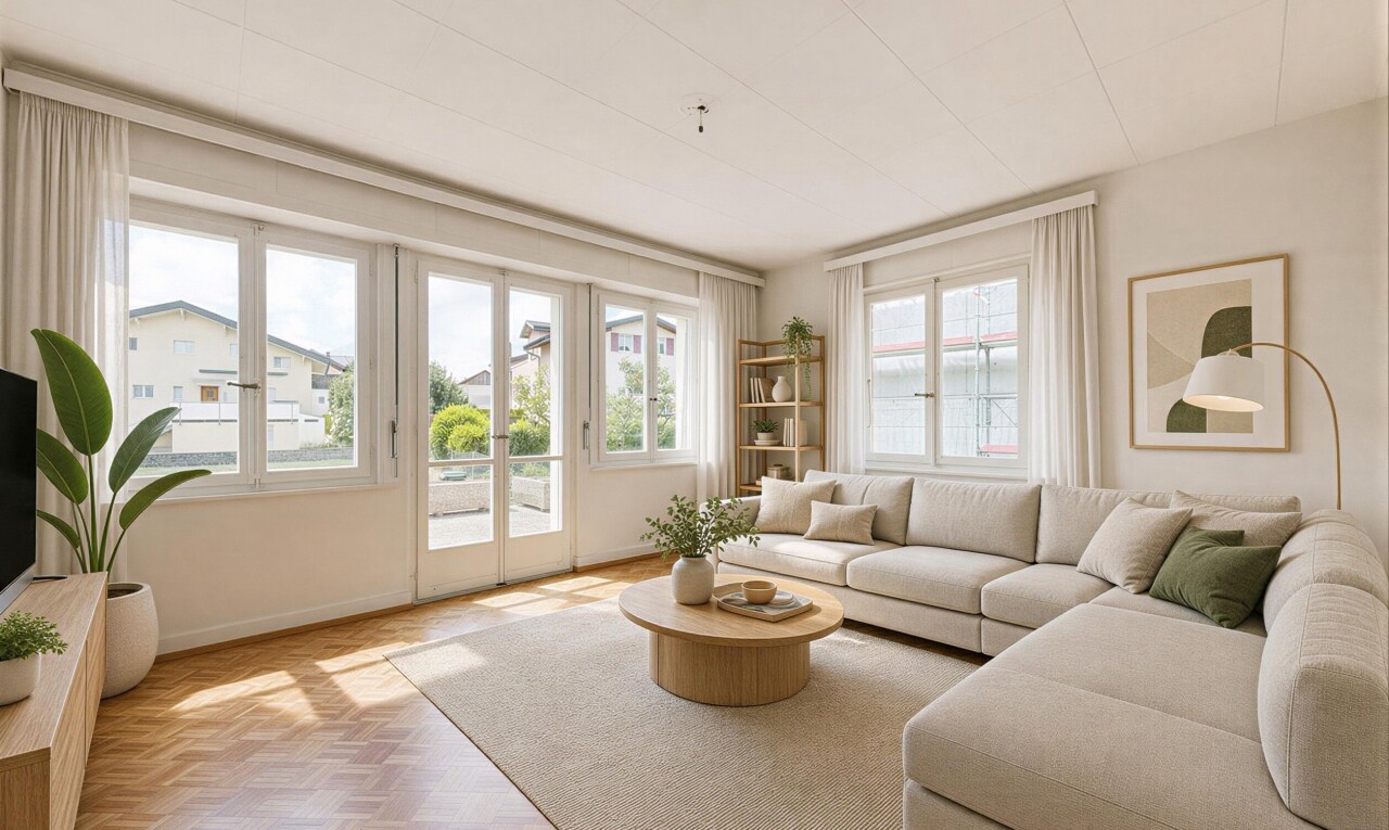 spare room with baseboards and parquet floors