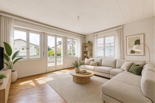 spare room with baseboards and parquet floors