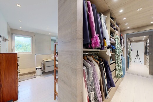 begehbarer kleiderschrank mit light floor, holzfußboden, und wood finish floor
