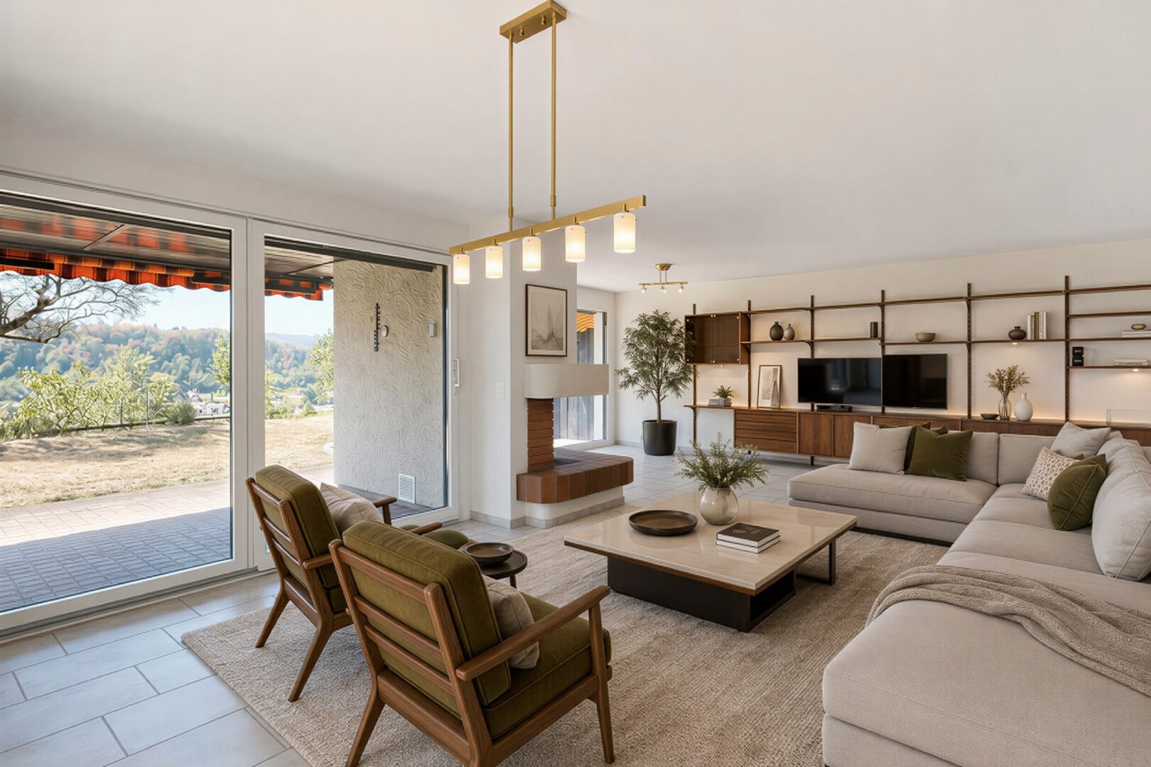 wohnzimmer mit inside property, drywall, gipskartonwand, und fernseher