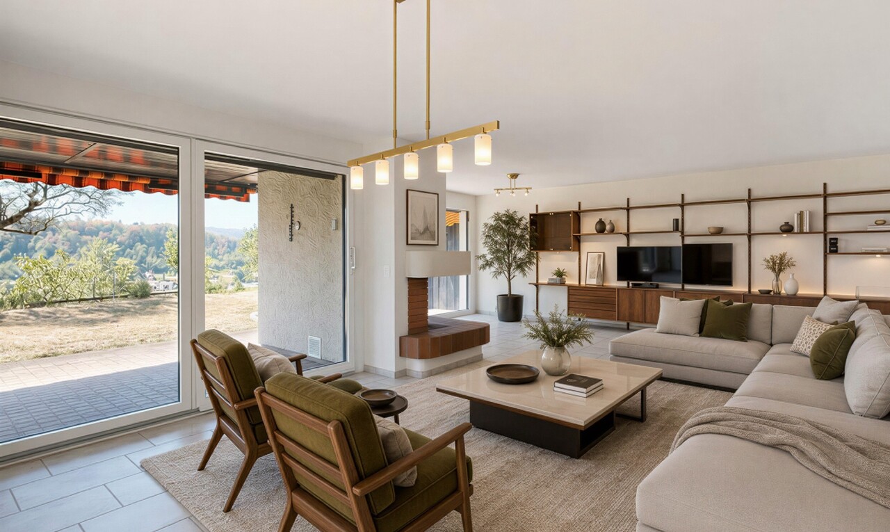wohnzimmer mit inside property, drywall, gipskartonwand, und fernseher