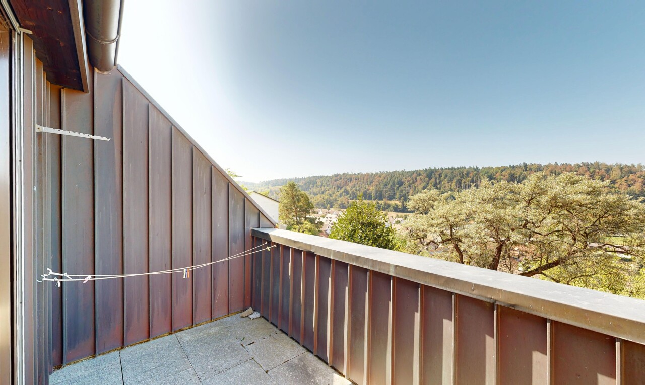 balkon mit view focus, from property, day time, balkon, und forest view
