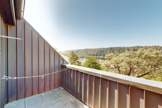 balkon mit view focus, from property, day time, balkon, und forest view