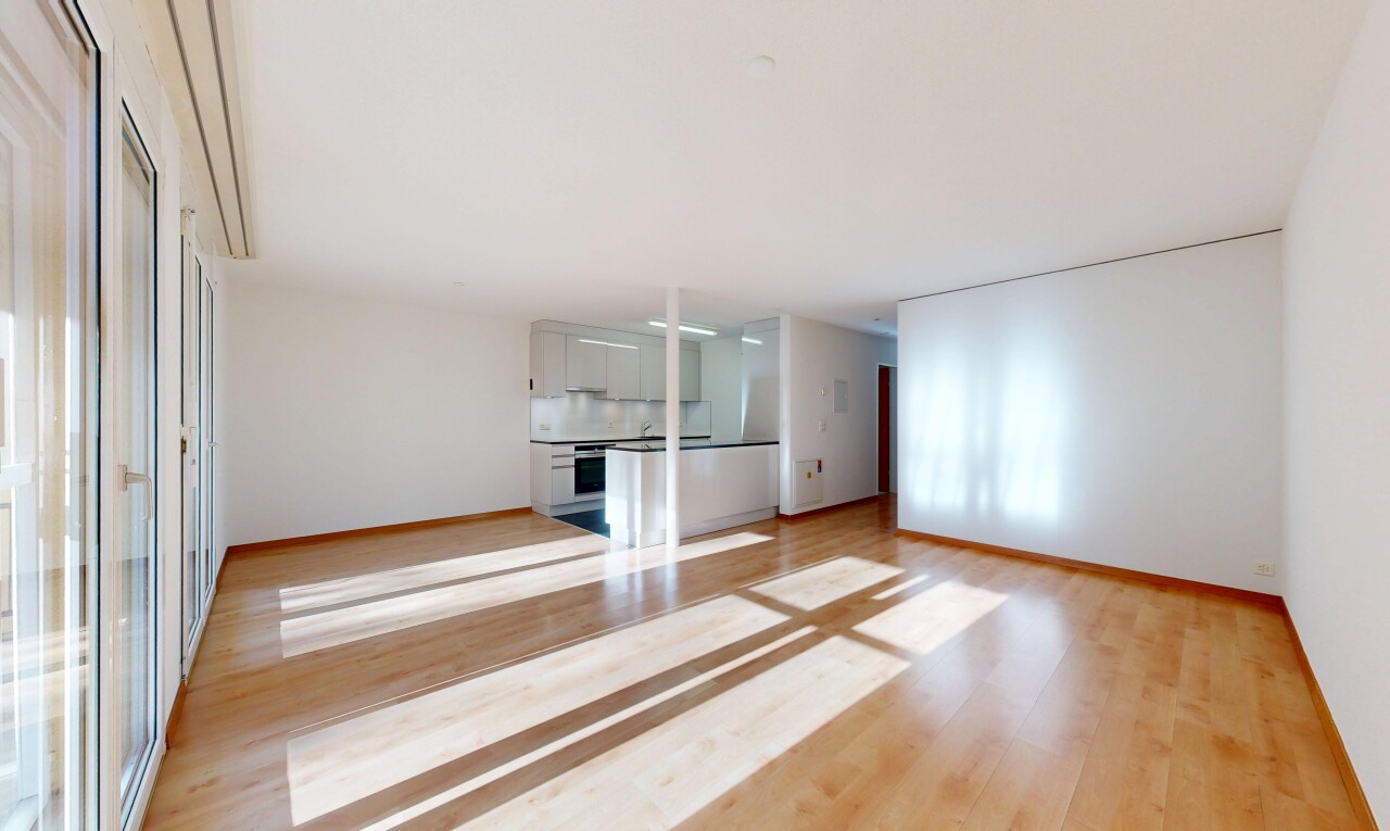 salon avec sol en finition bois, wood finish floor, inside property, cloison sèche, et drywall
