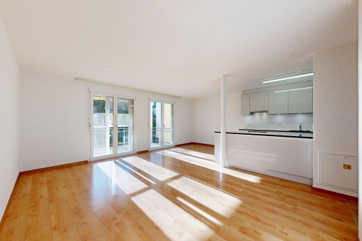 pièce vide avec lumière naturelle, natural light, inside property, sol en finition bois, et wood finish floor