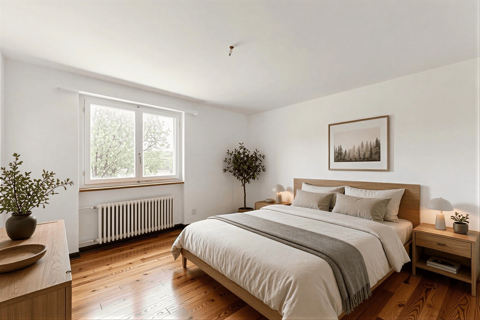 pièce vide avec radiateur, moquette, carpet, inside property, et lumière naturelle
