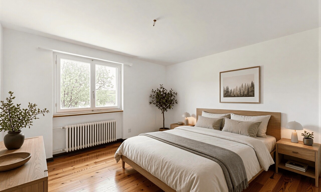 pièce vide avec radiateur, moquette, carpet, inside property, et lumière naturelle