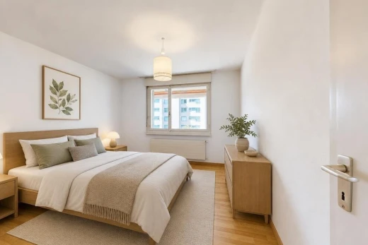 leerer raum mit kühler, drywall, gipskartonwand, wood finish floor, und inside property