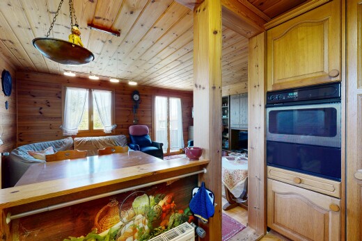 küche mit arched cabinets, bogenförmige schränke, raised cabinets, hochgezogene schränke, und dated wood wall