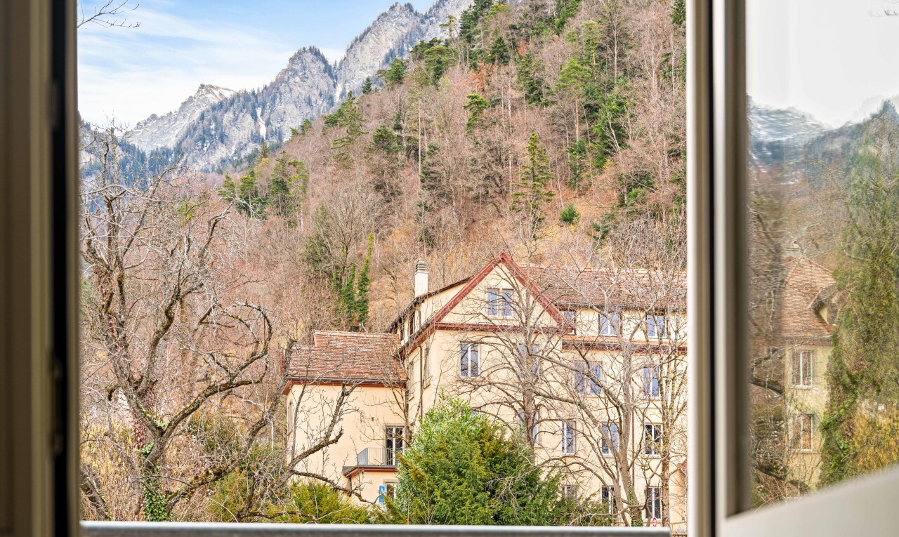 blick auf die berge mit blick auf die berge, mountain view, day time, und inside property