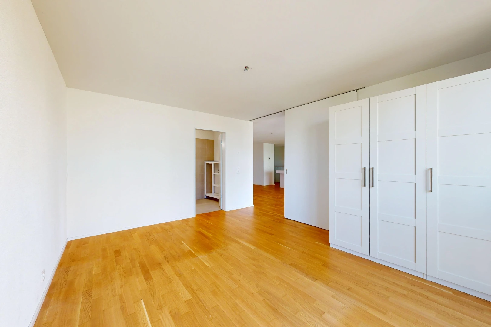 pièce vide avec drywall, cloison sèche, wood finish floor, sol en finition bois, et inside property