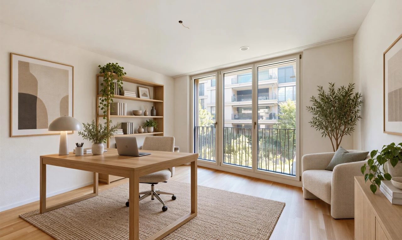 pièce vide avec inside property, cloison sèche, drywall, sol en finition bois, et wood finish floor