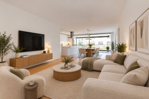 living room featuring light wood-style flooring