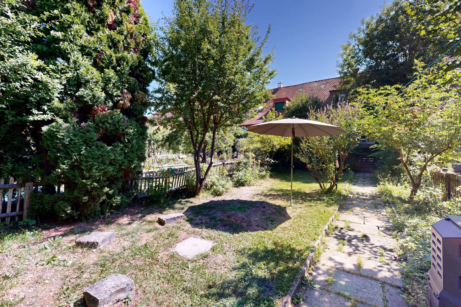 garden with a fenced backyard