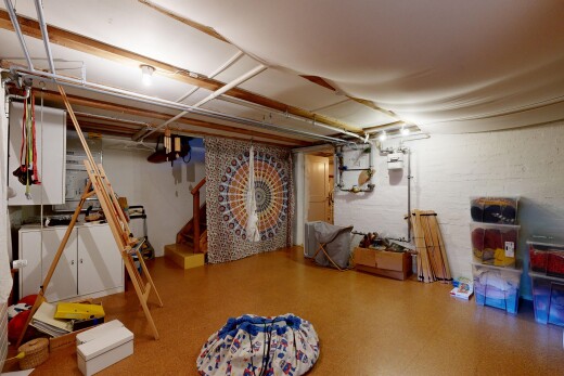 storage room with stairs