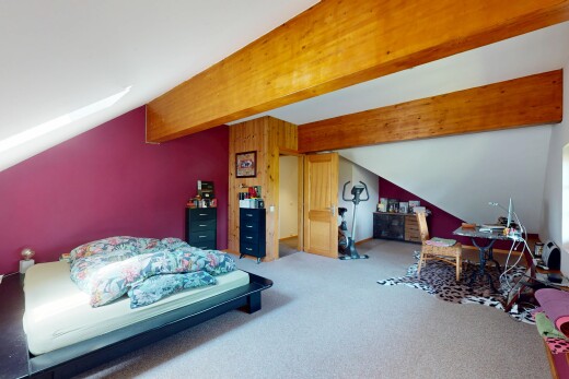 room / bedroom with carpet