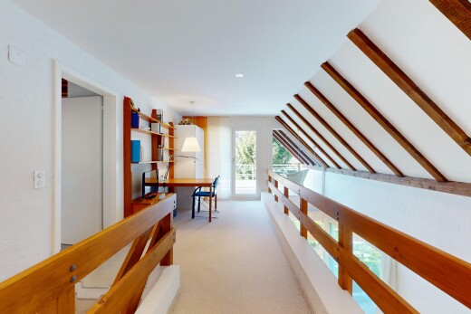 halle / korridor mit natürliches licht, dachschräge, und teppich