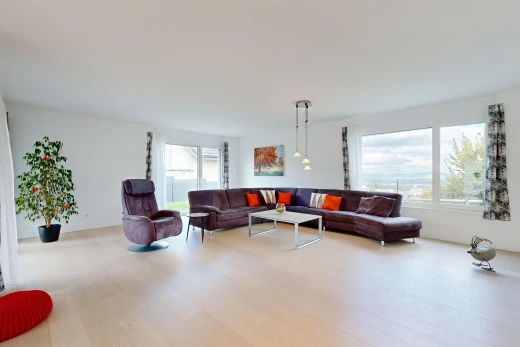 wohnzimmer mit gipskartonwand, drywall, inside property, holzfußboden, und wood finish floor