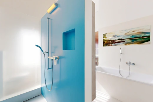 bad mit bad, komplettes badezimmer, gipskartonwand, drywall, und inside property
