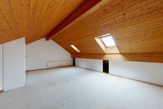 pièce vide avec low ceiling, plafond bas, puits de lumière, vaulted ceiling, et plafond voûté