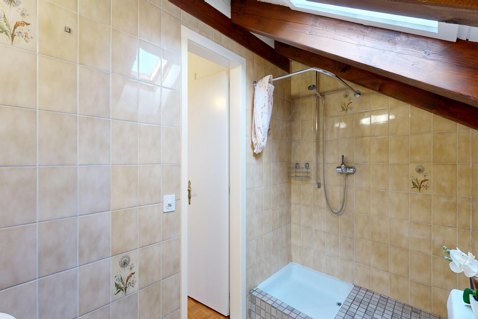 salle de bains avec douche, salle de bain complète, et inside property