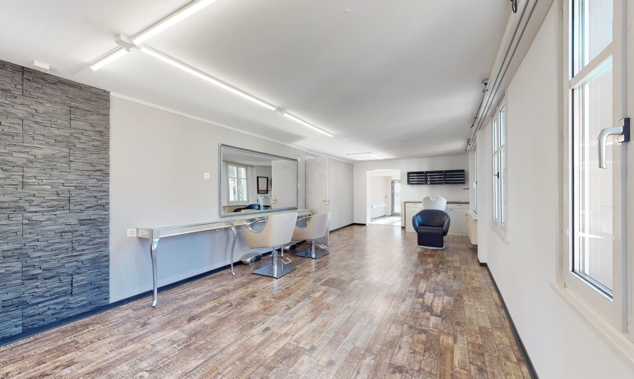 salon avec parquet et lumière naturelle