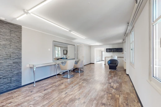 salon avec parquet et lumière naturelle