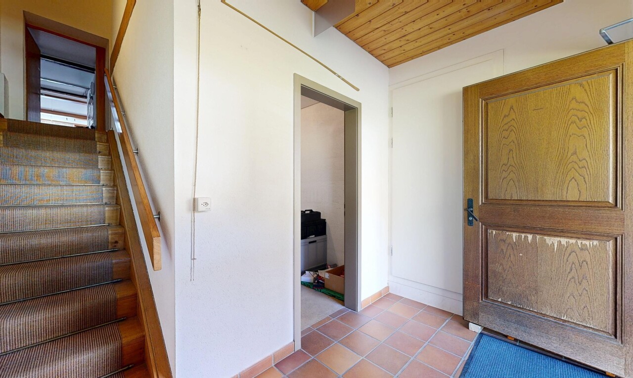 treppe mit treppen, holzdecke, wood ceiling, gipskartonwand, und drywall