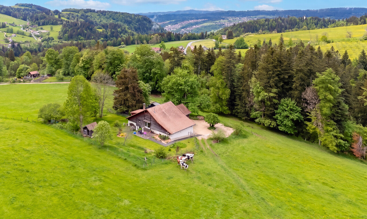 vue sur la montagne avec property visible et day time