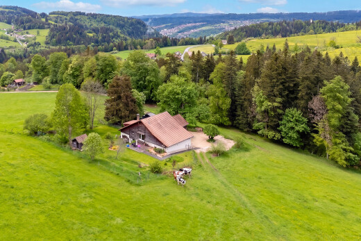 vue sur la montagne avec property visible et day time