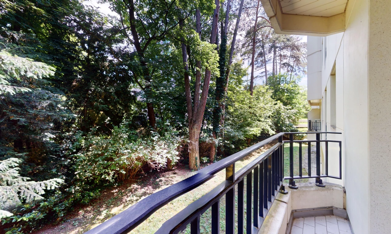 balkon mit balkon und waldblick