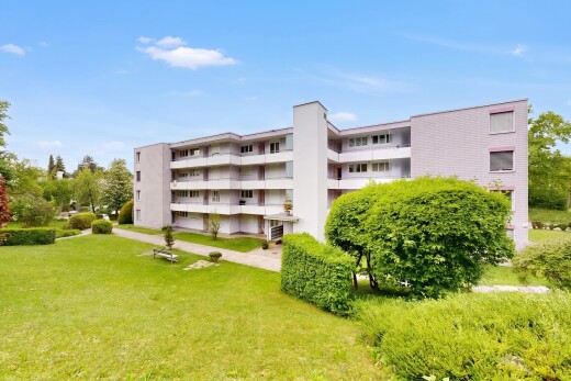 außenansicht mit apartment complex view, blick auf wohnanlage, day time, und from community