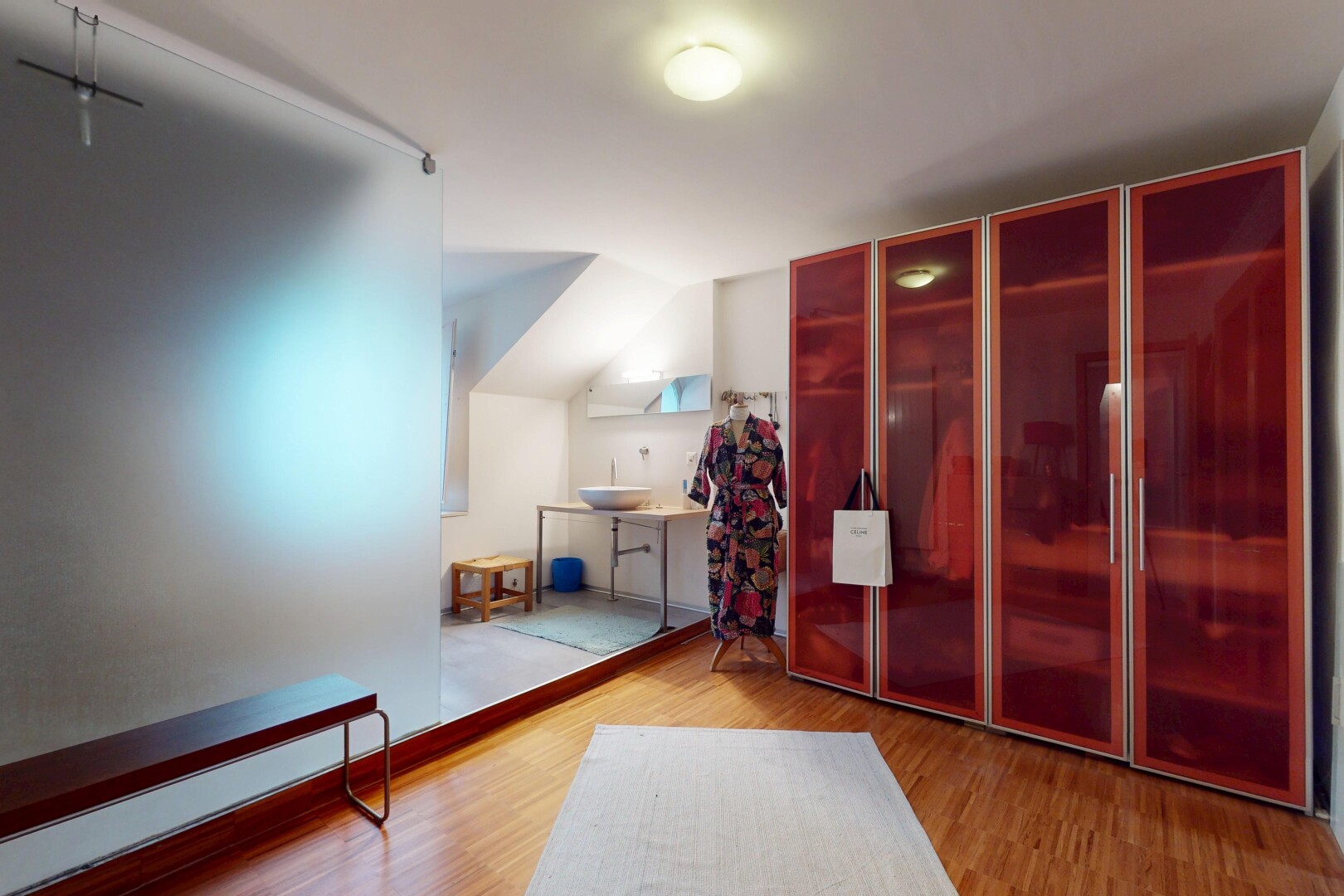 room / bedroom featuring wood finished floors