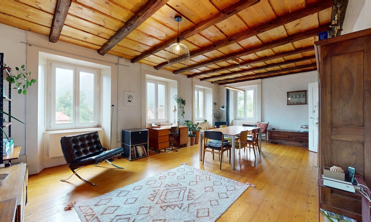 dining space with a wood ceiling with exposed beams and light wood-type flooring