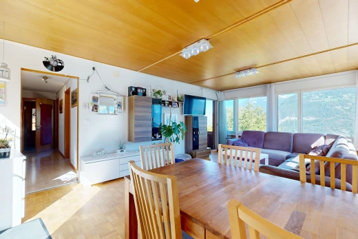 dining space with parquet floors and wooden ceiling