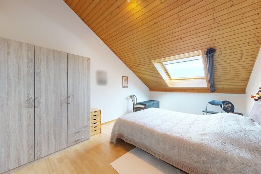 zimmer / schlafzimmer mit dachfenster, zusätzliches zimmer, vaulted ceiling, dachschräge, und drywall
