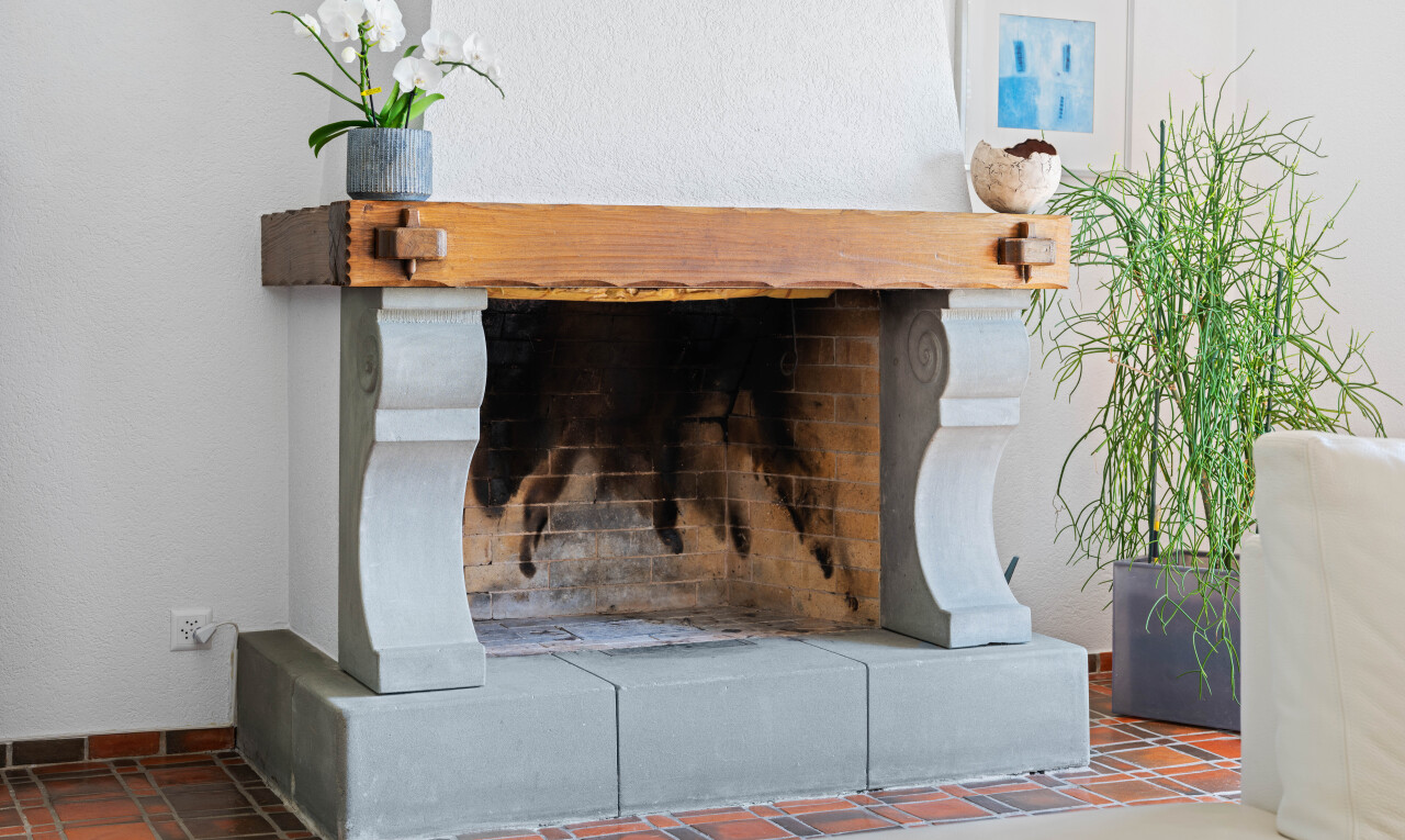 detailed view of a fireplace